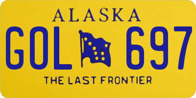 AK license plate GOL697