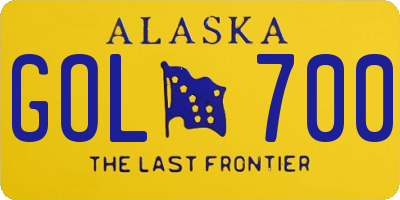 AK license plate GOL700