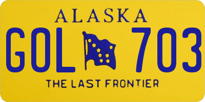 AK license plate GOL703