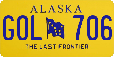 AK license plate GOL706