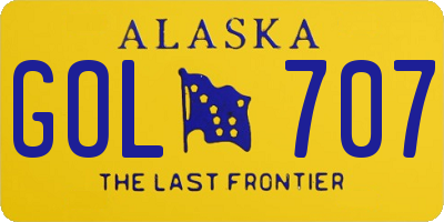 AK license plate GOL707