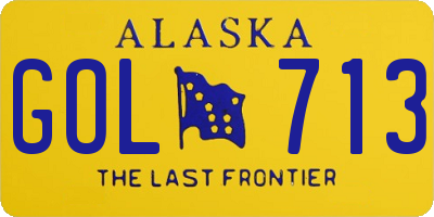 AK license plate GOL713