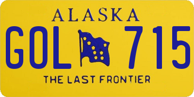 AK license plate GOL715