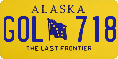 AK license plate GOL718