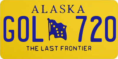 AK license plate GOL720
