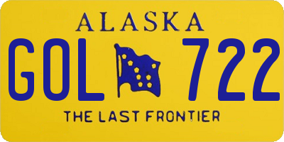 AK license plate GOL722