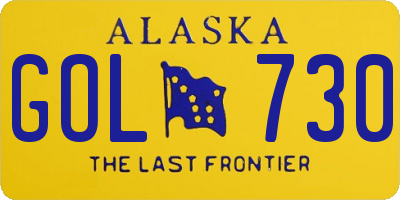 AK license plate GOL730