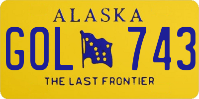 AK license plate GOL743