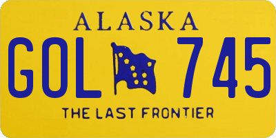 AK license plate GOL745