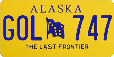 AK license plate GOL747