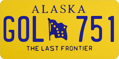 AK license plate GOL751