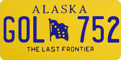 AK license plate GOL752