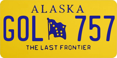 AK license plate GOL757