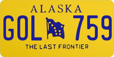 AK license plate GOL759