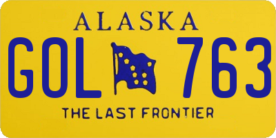 AK license plate GOL763