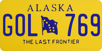 AK license plate GOL769