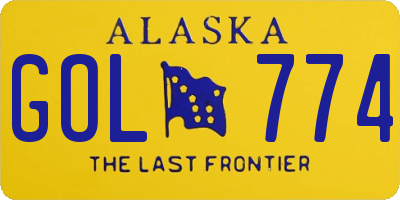 AK license plate GOL774