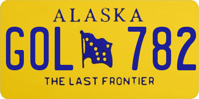 AK license plate GOL782