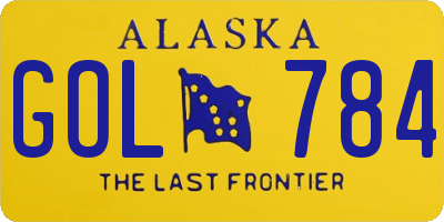 AK license plate GOL784