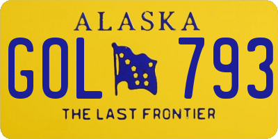 AK license plate GOL793