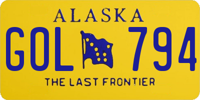 AK license plate GOL794