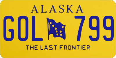 AK license plate GOL799