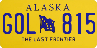 AK license plate GOL815