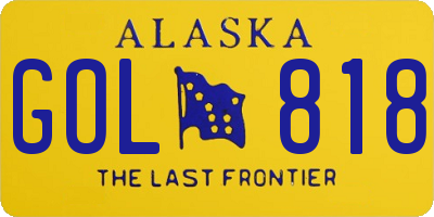 AK license plate GOL818