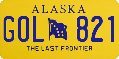 AK license plate GOL821