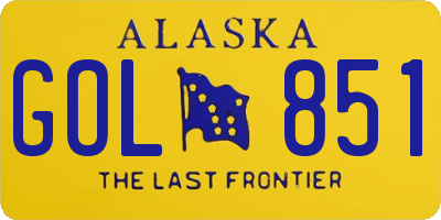 AK license plate GOL851