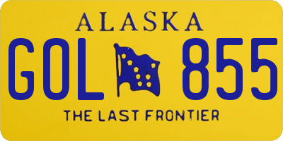 AK license plate GOL855