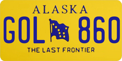 AK license plate GOL860