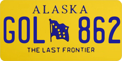 AK license plate GOL862