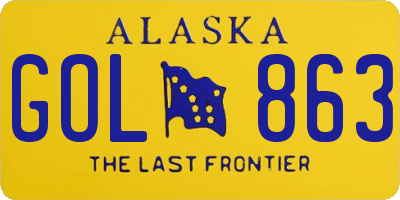 AK license plate GOL863