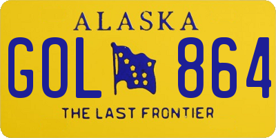 AK license plate GOL864
