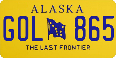 AK license plate GOL865