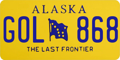 AK license plate GOL868