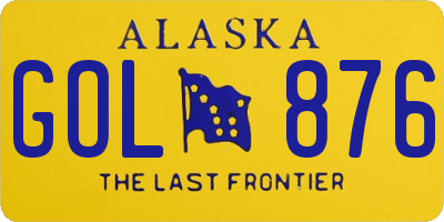 AK license plate GOL876