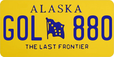 AK license plate GOL880