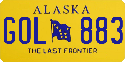 AK license plate GOL883