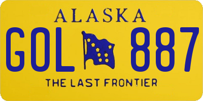 AK license plate GOL887