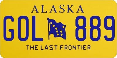 AK license plate GOL889