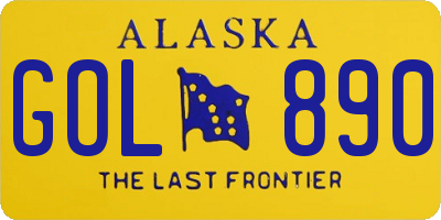 AK license plate GOL890