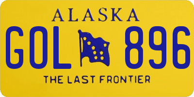 AK license plate GOL896