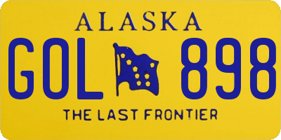 AK license plate GOL898
