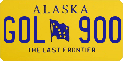 AK license plate GOL900