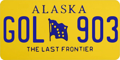 AK license plate GOL903