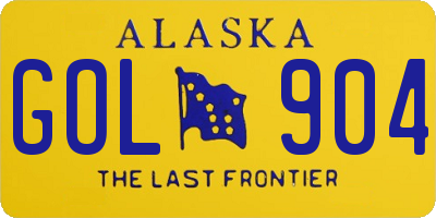 AK license plate GOL904