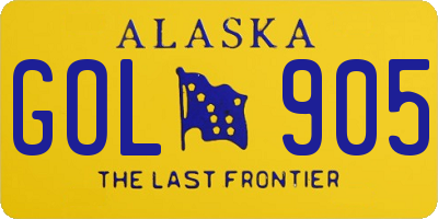 AK license plate GOL905
