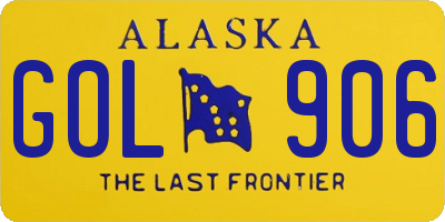 AK license plate GOL906